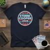 Sterni Cooper 2024 campaign t-shirt design with circular logo featuring red, white, and blue stripes and stars