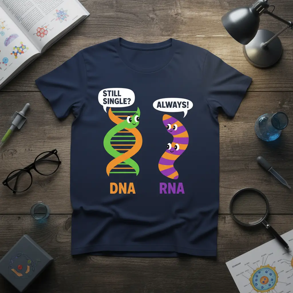 STILL SINGLE ALWAYS DNA RNA eye-catching design printed on durable material creating a standout t-shirt