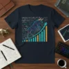 Stock Market Bull Math Equations T-Shirt with bull on rising graph and complex financial formulas