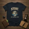 Stoic Logic Discipline Virtue T-Shirt featuring ancient Greek bust with laurel wreath and sunrise graphic
