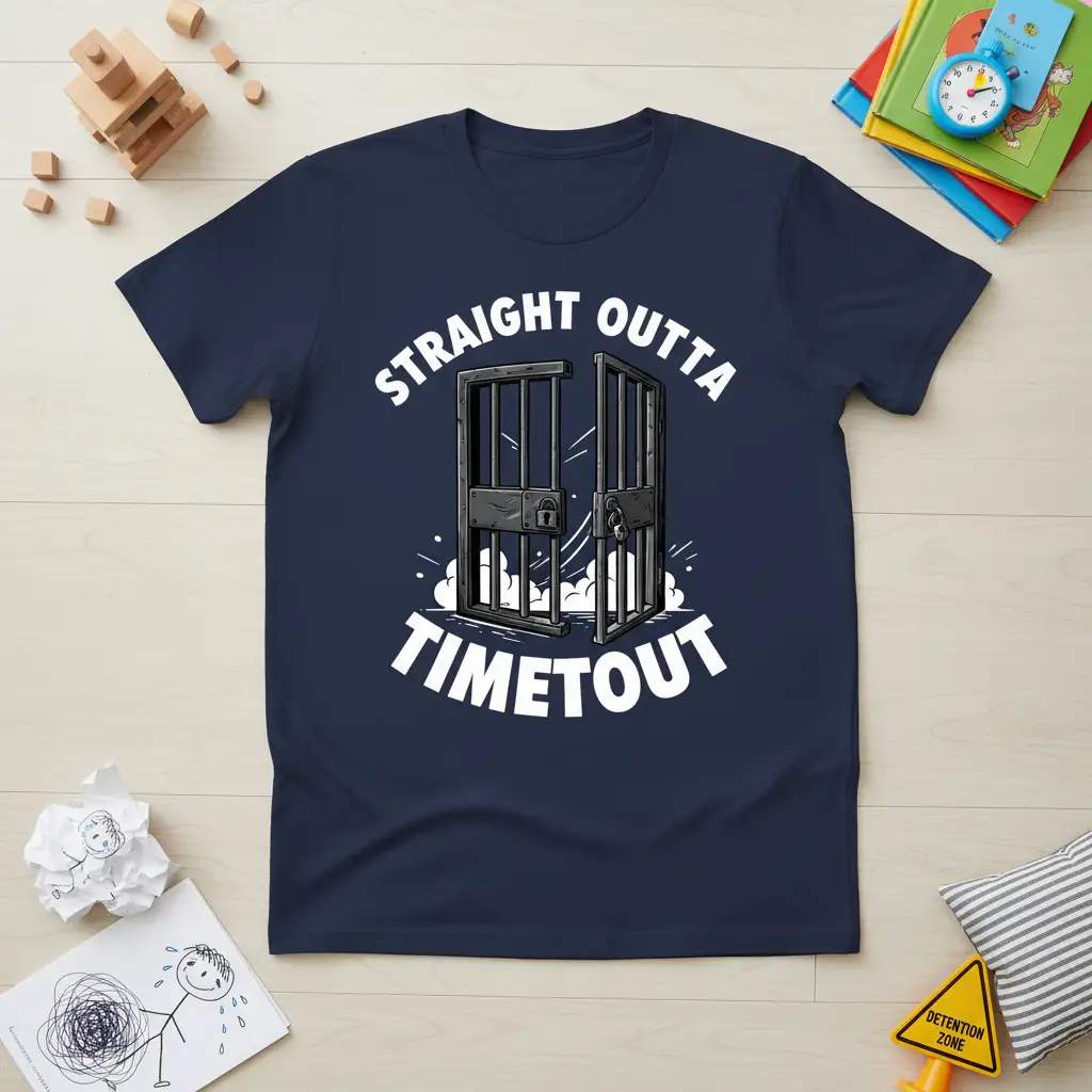 Straight Outta Timeout Funny Kid T-Shirt for Toddlers