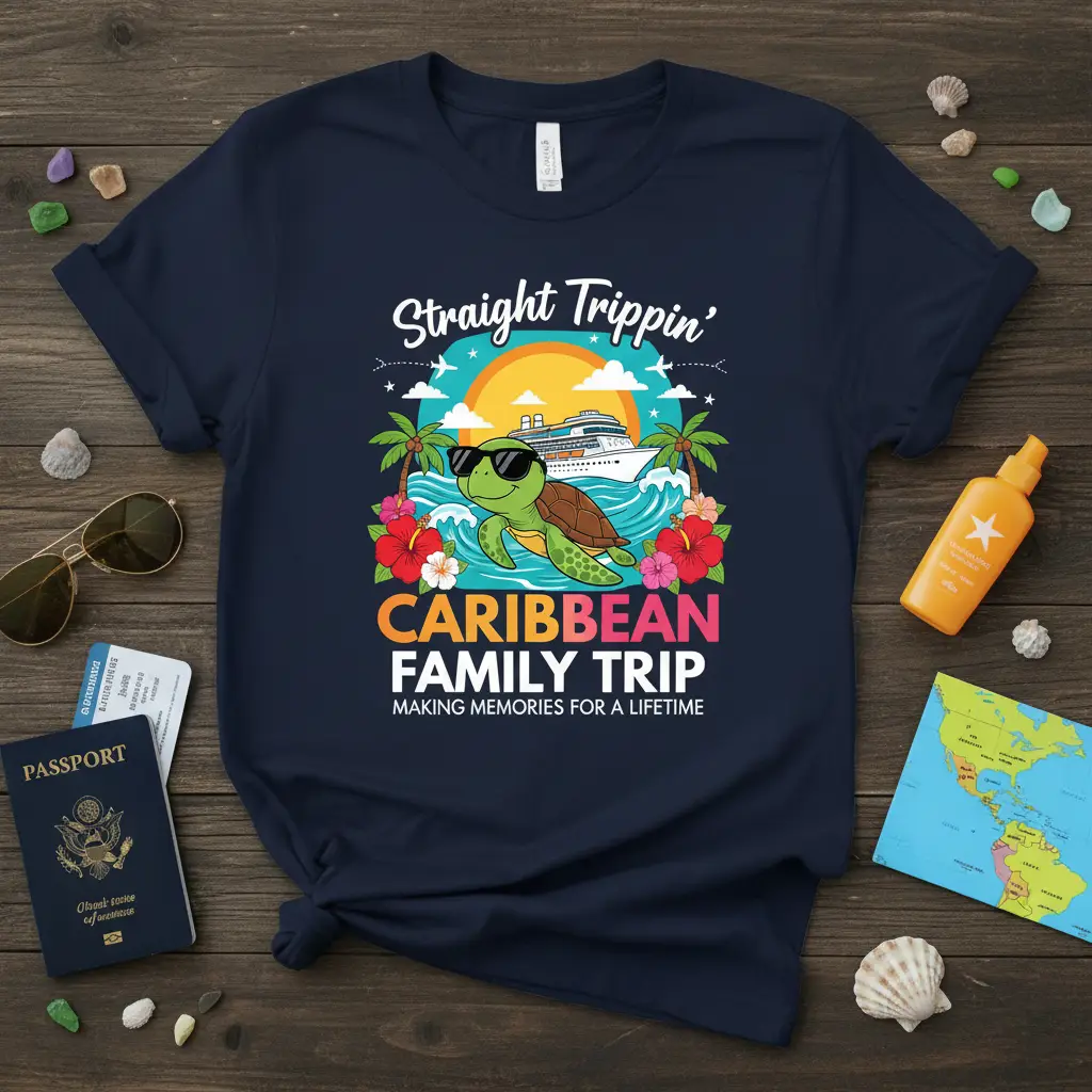 Straight Trippin’ Caribbean Family Trip T-Shirt Making Memories