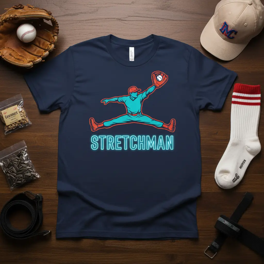 Stretchman Baseball Player T-Shirt Funny Sports Gift