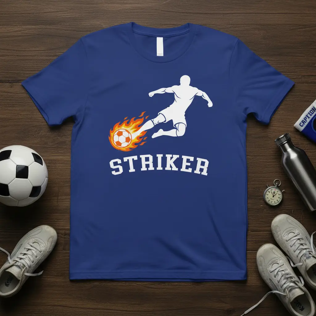 Striker Soccer Player T-Shirt Gift for Football Fans