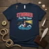 Stronger Than The Storm Christian T-Shirt with lighthouse graphic and inspirational quote