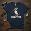Stud Puffin T-Shirt featuring a muscular puffin wearing a gold anchor necklace, with "Stud Puffin" text below