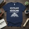 STUTELAGE LEARN GROW INSPIRE bold graphic design printed on comfortable cotton t-shirt