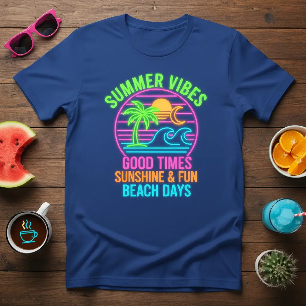Summer Vibes Good Times Beach Days T-Shirt Fun Vacation Gift