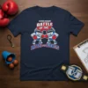 Sumner Danbury Battle of the Buckets t-shirt featuring cartoon buckets boxing, with bold red and blue text