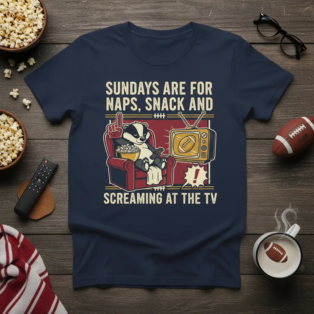 Sundays Are for Naps, Snack and Screaming at the Tv Shirt T-Shirt