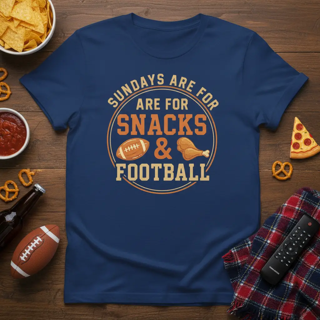 Sundays Are for Snacks & Football T-Shirt Game Day Fan Gift