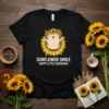 Sunflower Smile Happy Little Hedgehog T-Shirt with a cute hedgehog and sunflowers design