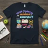 Super Talented Academic Chievers ROCK t-shirt design with graduation cap, books, and globe graphics
