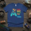 Sure Right After This Raid Though gamer t-shirt with controller and dragon design