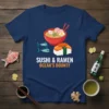 Sushi & Ramen Ocean's Bounty t-shirt design featuring a bowl of ramen and sushi with text