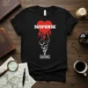 Suspense Heart Lightning T-Shirt detailed graphic design printed on comfortable cotton t-shirt