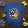 Sweet as Honey Busy as a Bee t-shirt with a cute cartoon bee dipping honey from a pot, surrounded by