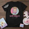 Black t-shirt with "sweet sassy & 6 Est. 2020" text and a lioness wearing a crown graphic