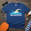 Blue t-shirt with "Swim Instructor" text and graphic of a swimmer in action