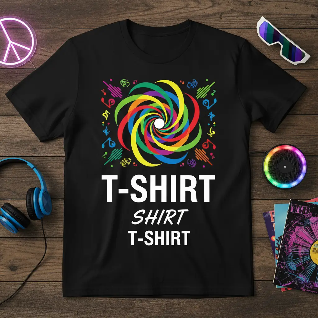 T-Shirt Shirt T-Shirt Colorful Music Design