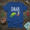 T.G.I.F. Tongue Goes In First t-shirt design with a green chameleon sticking its tongue out at an ice cream cone