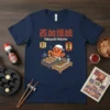 Takayyki Master T-Shirt with a cute cartoon octopus chef making takoyaki, featuring Japanese text and lanterns