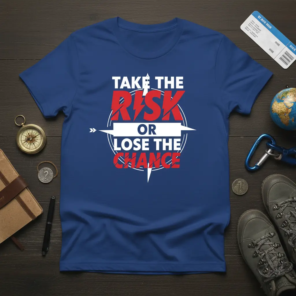 Take the Risk or Lose the Chance T-Shirt Motivational Adventure Gift