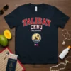 Talisay Cebu Philippines text with a tropical island graphic and Philippine flag on a navy t-shirt