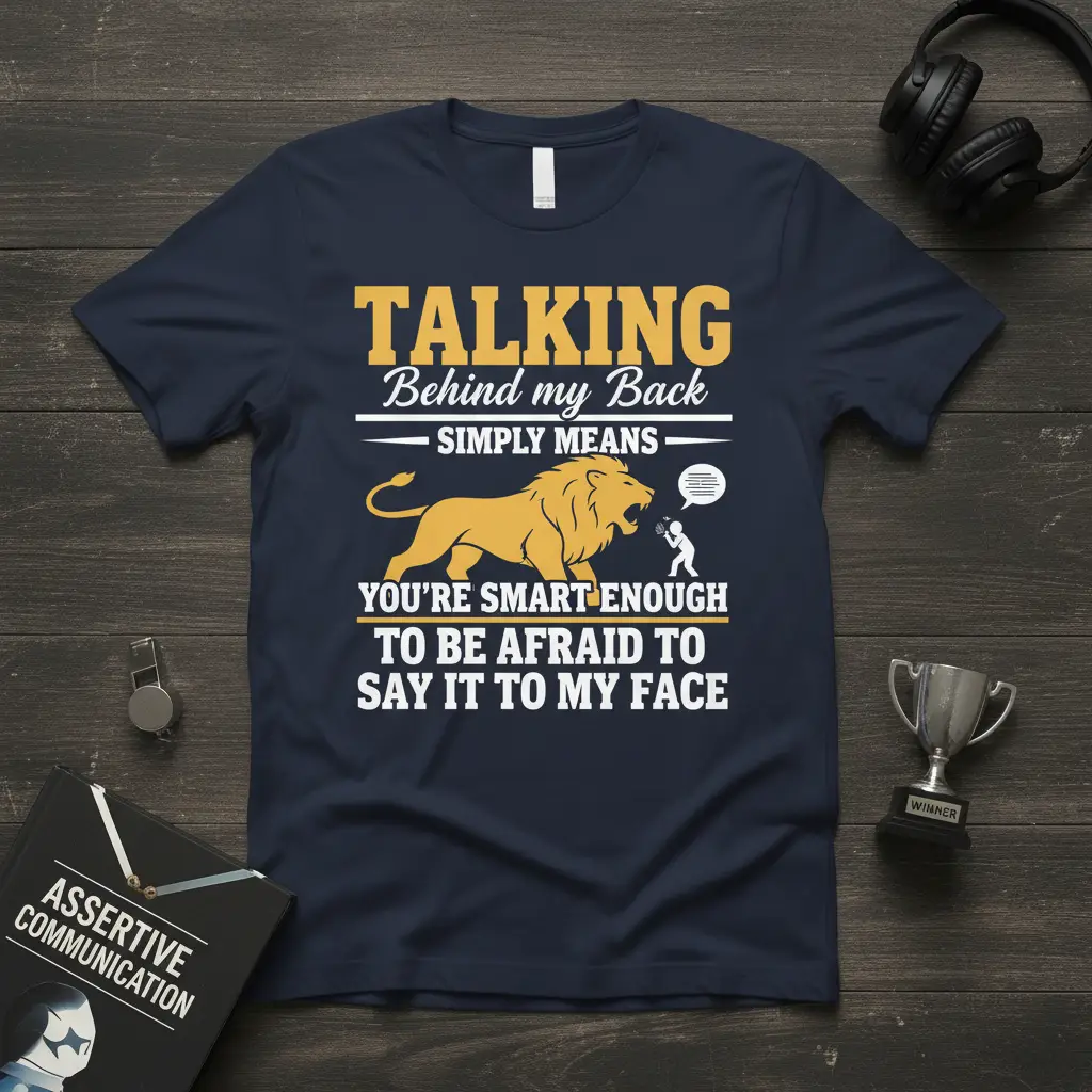 Talking Behind My Back Lion Quote T-Shirt for Assertive People