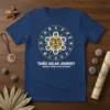 Taíño Solar Journey Ancient Echoes New Horizons T-Shirt design featuring a central sun graphic and cultural symbols