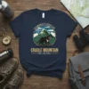 Tasmania's Rooftop Cradle Mountain Feel The Chill t-shirt with Tasmanian Devil and mountain graphic