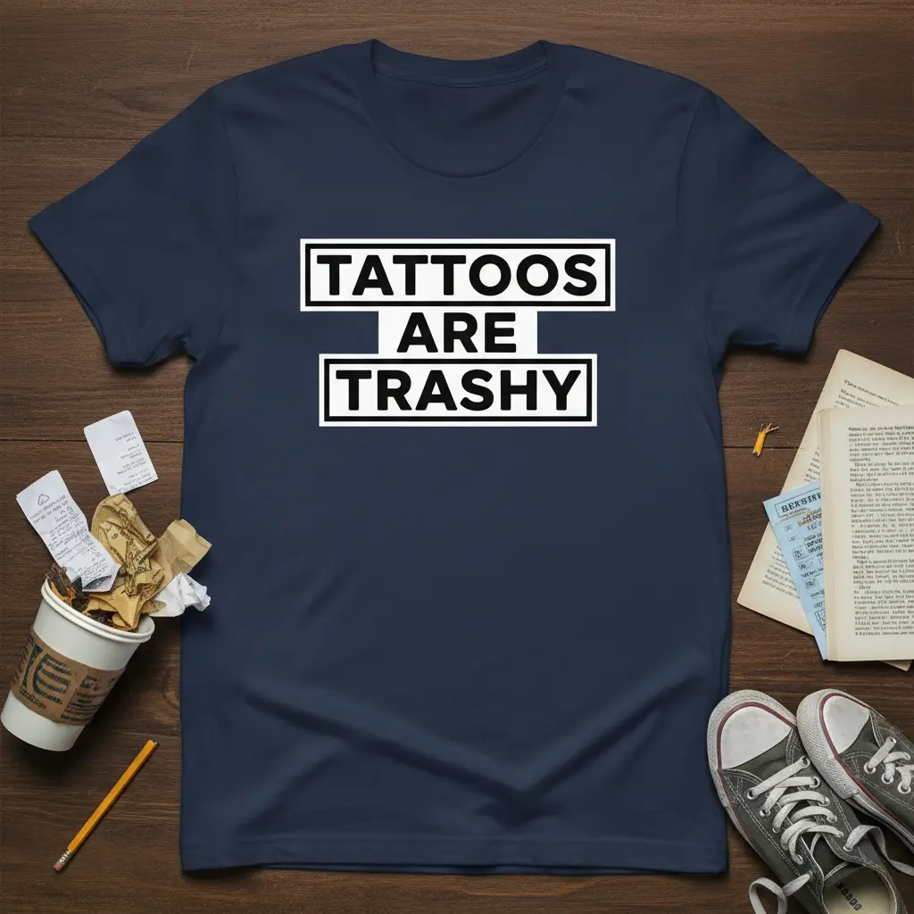 Tattoos Are Trashy Funny Quote T-Shirt Sarcastic Gift Idea