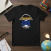 Black t-shirt with "TEACHING FUTURE LEADERS" text and a tree with roots graphic