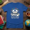 Teaching Hearts & Minds T-Shirt with inspire. educate. empower. text and heart hands over book graphic