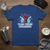 Team Crème Crushers t-shirt with a red fist graphic and text, for fitness and gym motivation
