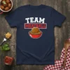 Team Meatball t-shirt design featuring the words TEAM MEATBALL above a graphic of a meatball in spaghetti