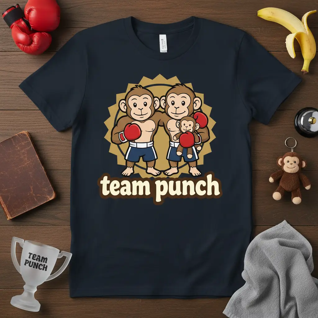 Team Punch Monkey Boxing T-Shirt Funny Gift for Fighters