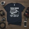 Tech Crew Don't Make Me Cut Your Mic t-shirt design with audio mixer and pliers graphic