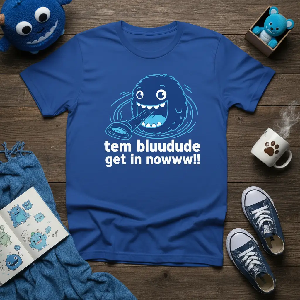 Tem Bluudude Get in Nowww!! Funny Monster T-Shirt