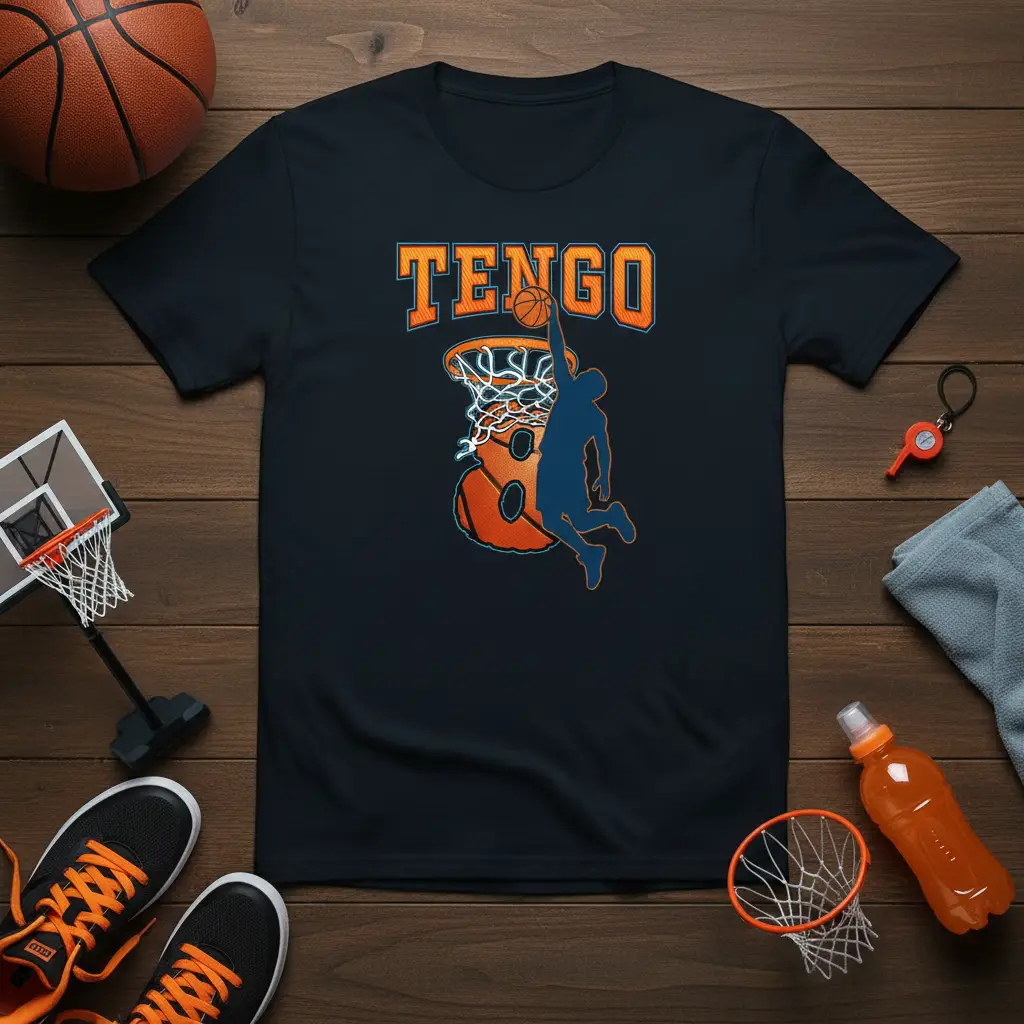 Tengo 8 Basketball Birthday T-Shirt Gift for Players