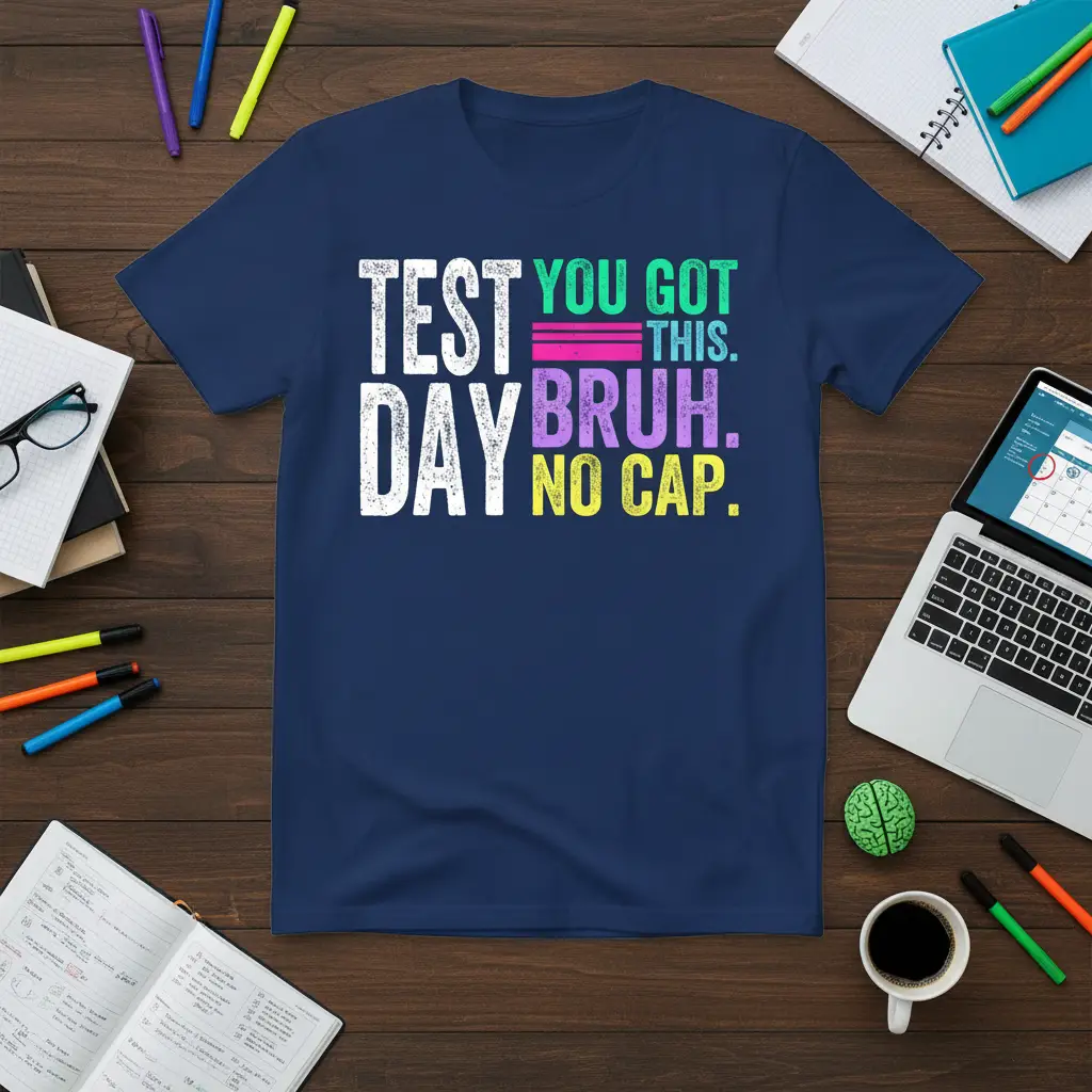 Test Day You Got This Bruh No Cap T-Shirt Funny Student Gift