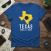 TEXAS APRIL 8, 2024 detailed graphic design printed on comfortable cotton t-shirt