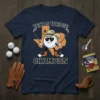 Texas Wedge Champion t-shirt design featuring a cartoon golf ball wearing a cowboy hat and sunglasses, holding golf clubs, with