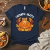 Thankful Hearts Cat Pumpkin T-Shirt eye-catching graphic design printed on comfortable cotton t-shirt