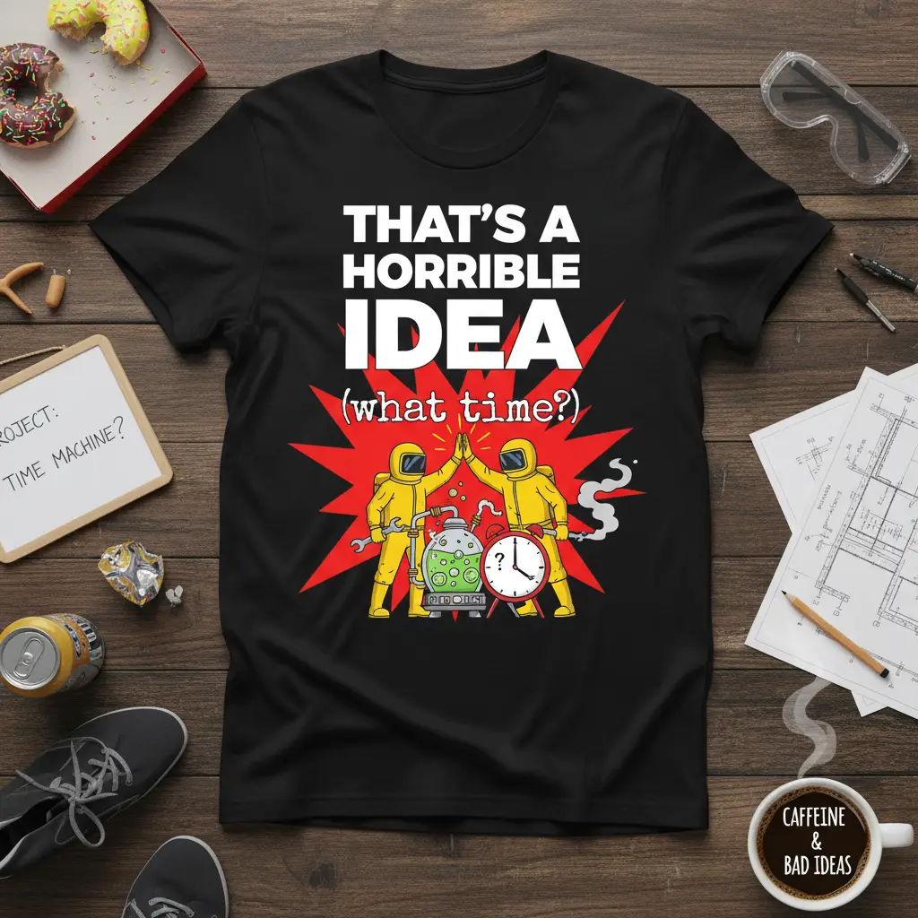 That’s a Horrible Idea (what Time?) T-Shirt Funny Science Gift