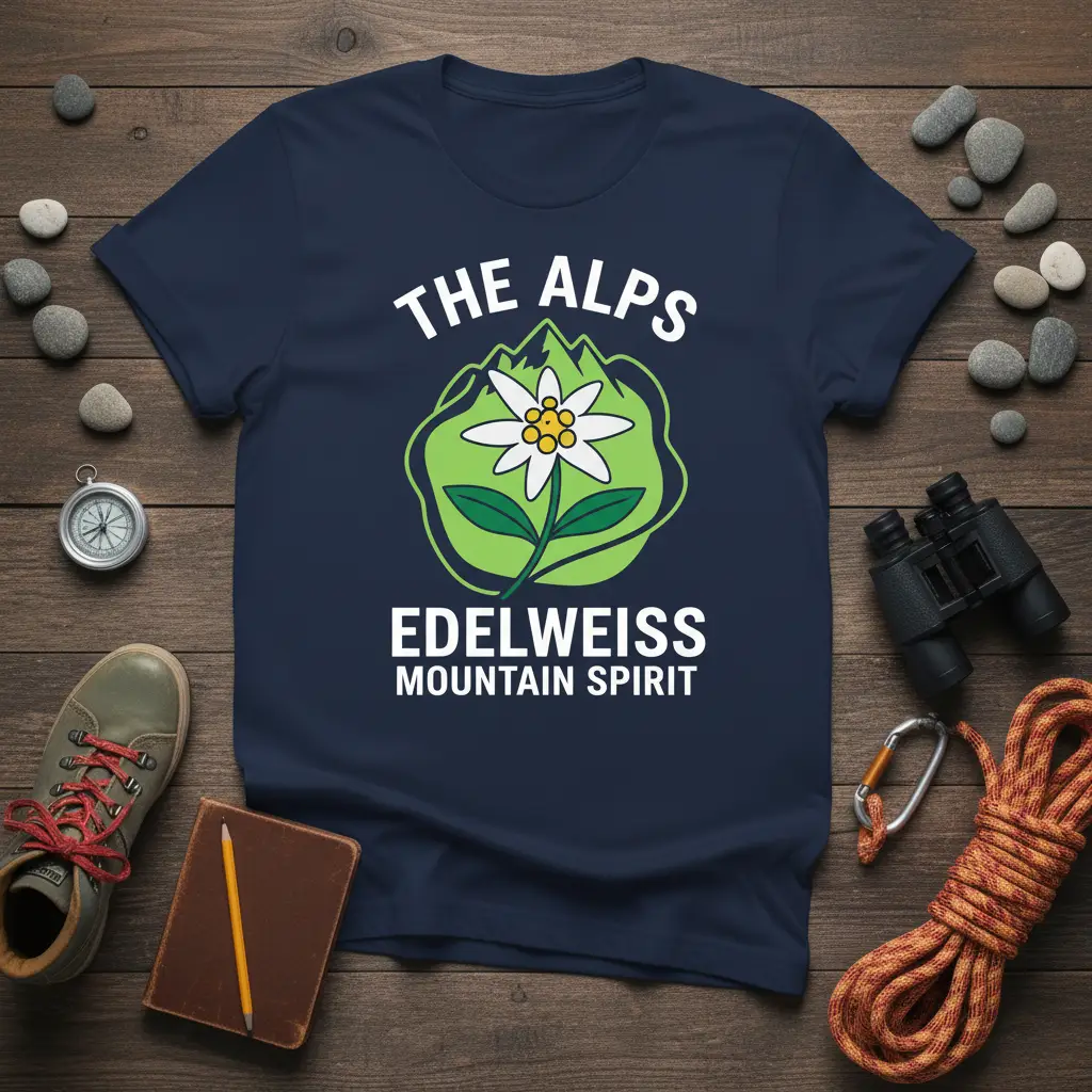 The Alps Edelweiss Mountain Spirit T-Shirt for Hikers