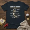The Anatomy Of My Bengal Cat humorous diagram t-shirt design showing labeled cat parts like Purr Factory and Devil's Claws