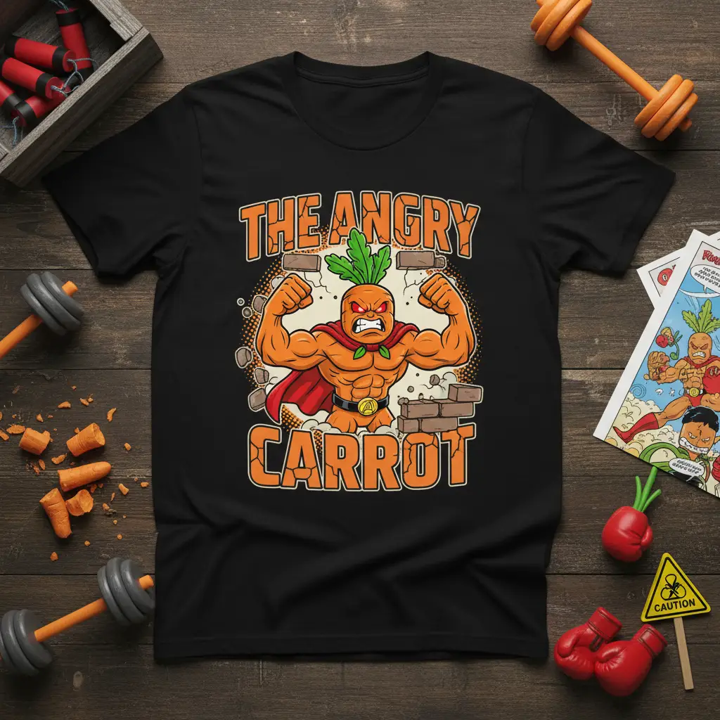 The Angry Carrot Funny Fitness T-Shirt Gym Humor Gift