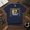 The Answer Is Always 67 Probably math humor t-shirt with equations and the number 67 prominently displayed