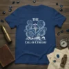 The Call of Cthulhu t-shirt design featuring a compass, kraken tentacles, and a ship in stormy seas